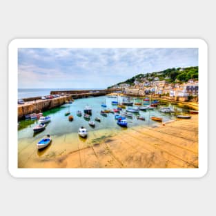 Mousehole Harbor Fishing Boats, Cornwall, UK Sticker